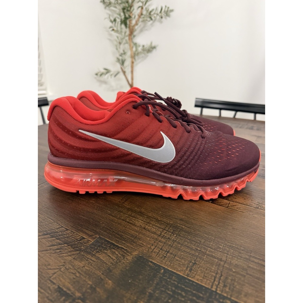 Nike Air Max 2017 Night Maroon White Red Sneakers 849559-601 Men's Size 13 NEW - Picture 2 of 10
